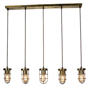 The Cellar 5 light pendant by the limehouse lamp co
