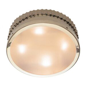 Large Ripple Round Bulkhead Light in distressed brass finish from Limehouse lighting